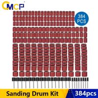 ✥☄ CMCP 384pcs Sanding Bands Kit Grit 80 120 240 320 400 600 Sandpaper with 1/4 1/2 Sanding Drum for Dremel Rotary Tool Polishing