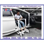 Xe nâng hạ bệnh nhân lên ô tô, xe lăn đa năng ghép mảnh nâng hạ 2 tay quay