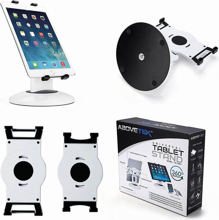 abovetek-retail-kiosk-ipad-stand-360-rotating-commercial-tablet-stand-6-13-5-ipad-mini-pro-business-tablet-holder-swivel-design-for-store-pos-office-showcase-reception-kitchen-desktop-white