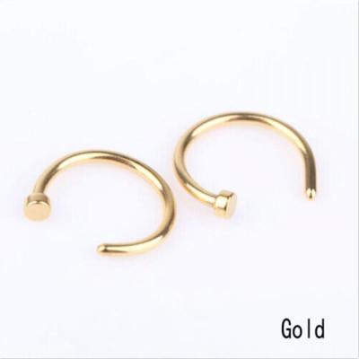 2pcs Steel Stainless Unisex Jewelry Punk Open Goth Hoop Lip Nose Ring Earring Body Piercing