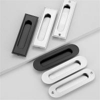 1PC Stainless Steel Recessed Invisible Handle Wooden Door Sliding Door Open-mounted Handle Closet Drawer Invisible Door Buckle Door Hardware