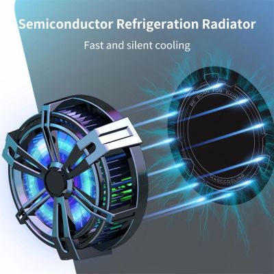 ஐ๑ X12 Phone Cooling Fan Quick Cooling Mute RGB Cool Light Magnetic Semiconductor Widely Compatible Game Cooler Radiator for Smartp