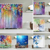 Baltan HOME LY1 Direct Sales Rainbow Four Seasons Tree Butterfly Undersea Rattan Man Shower Curtain Curtain Bathroom Curtain