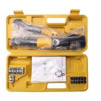 6T Hydraulic Crimp Tool 12-2/0 AWG Battery Cable Crimp Tool 0.43 inch Travel Hydraulic Lug Crimper with 9 Pair Die