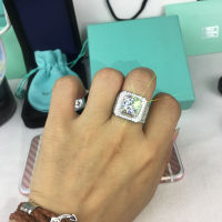 925เงิน VS2 2กะรัตแหวนเพชรสำหรับผู้ชาย Anillos Bizuteria อัญมณีเงิน925เครื่องประดับ Bague Diamant Bijoux Femme แหวน