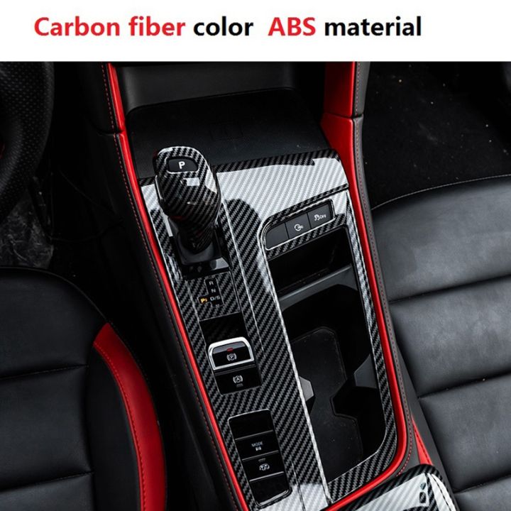 carbon-fiber-car-central-control-gear-shift-head-knob-decorative-cover-trim-sticker-accessories-for-mg-6-mg6-2020-2021