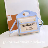 pre order Brand new authentic，BURBERRY，Mini Two-Tone Canvas and Leather Pocket Bag，crossbody bag，Shoulder Bags，handbag
