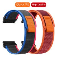 สายนาฬิกาห่วงไนลอน Velcro 22มม. 26มม. สายสำรองกีฬาแถบรัดพอดีเร็วสำหรับ Garmin Fenix 7 7X 6 6X Pro 5 5X บวก3 3HR 2 MARQ Epix Gen2