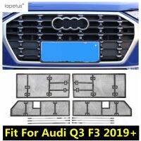 Car Front Middle Insect Mesh Insert Net Grille Protection Molding Cover Kit Trim Exterior Accessories For Audi Q3 2019 - 2022