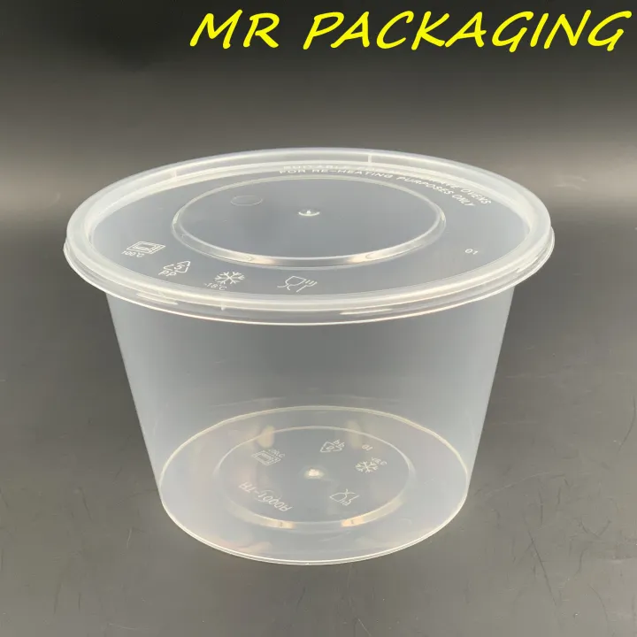 1000ml Round Disposable Plastic Pp Food Container 50pcs 1000 Ml Lazada