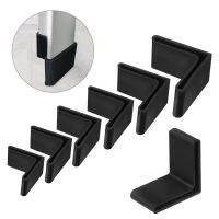 ✓☋ 4PCS L Type Rubber Base Foot Pad Protective Rubber Sleeve Non-Slip Shelf Iron Bed Foot Cover Slotted Angle Bar Triangle Feet