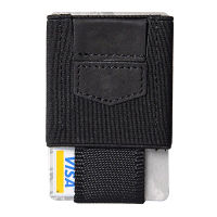 MenWomen Slim Wallet 15 Card Holders Elastic Belt Fixed Front Pocket Package Cash Coins Keys