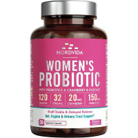 NordVida Womens Probiotic, 120 Billion &amp; 32 Strains, Shelf Stable Probiotic for Gut, Vagina &amp; Urinary Tract