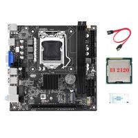 H61S (H61) LGA1155 Desktop Computer Motherboard +I3 2120 CPU+Thermal Grease+SATA Cable Supports 2XDDR3 RAM Slot NVME M.2 Port Motherboard