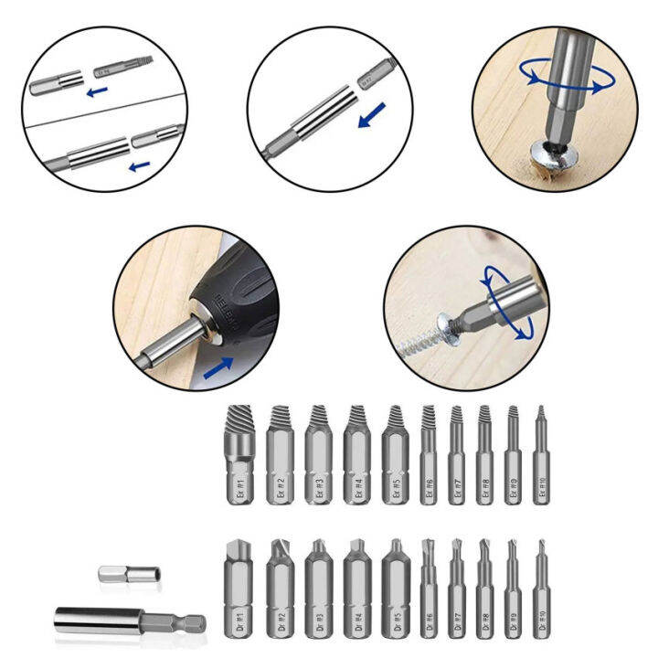 Damaged Screw Extractor Set for Broken Screw Broken Bolt Extractor Screw Remover Kits Lazada