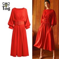 【HOT】☾ Tingfly Designer Fashion Legant Brighten Color Dinner Dresses with Robe Elbise