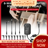 ToolHome- Caline CP-07B Guitar Effects Power Supply Adapter DC 9V 1A พร้อมสายโซ่เดซี่8ทางสายขั้วกลับสายคลิป Ba-Ttery