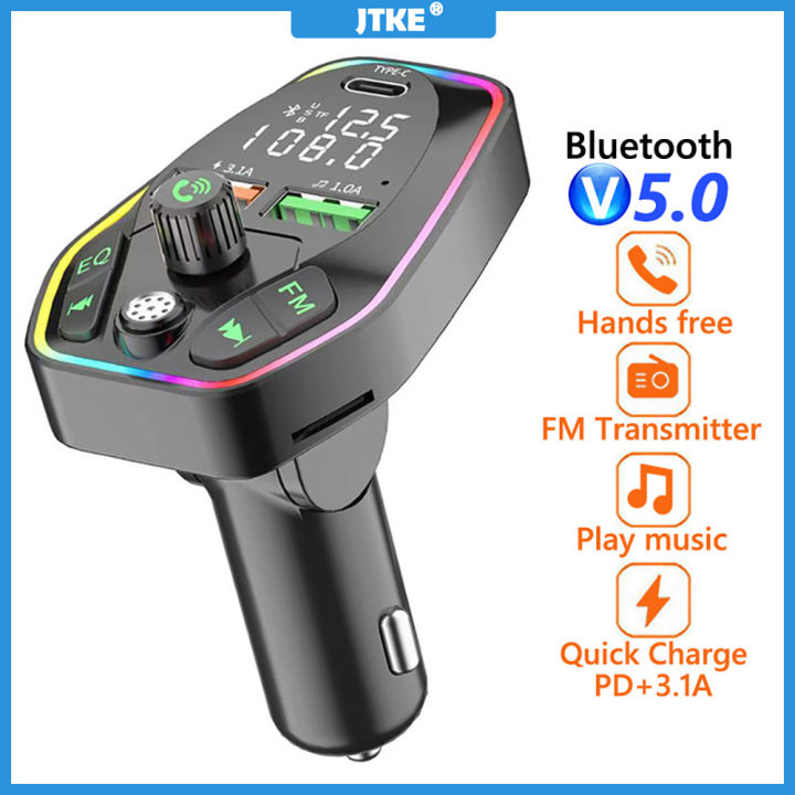 Bluetooth FM Transmitter With 3.1 Amp USB Charging Ports, USB/USB
