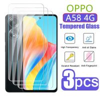 (ขายดี) 1-3ชิ้นฟิล์มกระจกเทมเปอร์ OPPO A58 4กรัมปกป้องหน้าจอสำหรับ OPPOA58ฟิล์มกันรอยด้านหน้า58ฟิล์มป้องกันชัดเจนแบบ HD