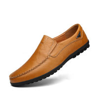 Genuine Leather Men Shoes Casual Luxury Brand  Italian Mens Loafers Moccasins Breathable Slip on Boat Shoes Plus Size 37-47