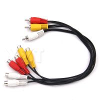 【YF】 3 RCA Male To 6 Female Plug Splitter 3RCA Adapter Cable Audio TV DVD Video AV split cable male to 2 female