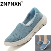 ZNPNXN Giày Lười Đế Bằng Thời Trang Cho Nữ Giày Nữ Đi Bộ Lưới Nhẹ Dệt Bay Cỡ 35-42