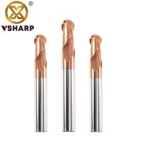 HRC55 ทังสเตนคาร์ไบด์ 2 ขลุ่ยลูกจมูก End Mill 3-20mm CNC เครื่องมือสําหรับการแกะสลัก 3D สแตนเลสเหล็กทองแดงกัดตัด