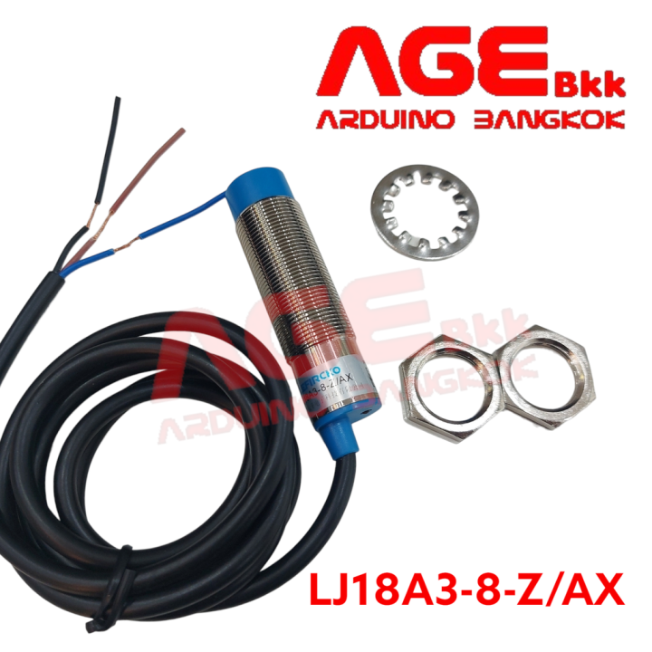 lj18a3-8-z-ay-inductive-proximity-sensor-switch-m18-pnp-nc-6-36vdc-เซนเซอร์ตรวจจับโลหะระยะสูงสุด-8mm