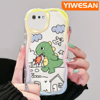 YIWESAN เคสสำหรับ Realme C2 C2S เคส A1K OPPO เคสมังกรที่น่ารักลายการ์ตูนเนื้อครีมสีสันสดใสป้องกันเลนส์กล้องเคสโทรศัพท์โปร่งใสขอบแบบใสเคสซิลิโคนนิ่มเคสกันกระแทก