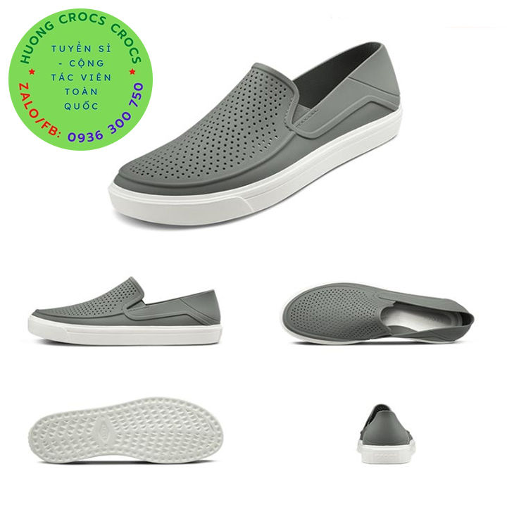 GIÀY NHỰA ĐI MƯA CROCS CITILANE ROKA SLIP ON CHO NAM MÀU XÁM 