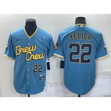 Christian Yelich Majestic Blue Brewers Jersey 2XL India