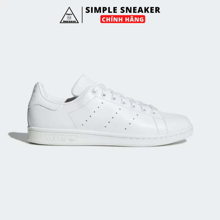 Giày Adidas Stan Smith All White Chính Hãng - Giày Stan Smith Gót Trắng  Unisex Chuẩn Auth [S75104] - Simple Sneaker | Lazada.Vn