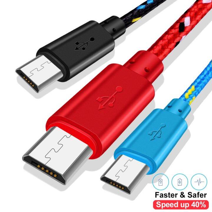 สายเคเบิลไมโคร-usb-ถัก-olnylo-เครื่องชาร์จสำหรับซัมซุงซิงค์ข้อมูล-s7-xiaomi-แอนดรอยด์0-5-1m-2m-3m-สายโทรศัพท์