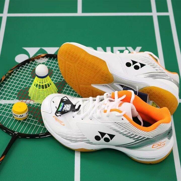 yonex-รองเท้าแบดมินตันลายเสือสีขาวระบายอากาศได้ดีรองเท้าผ้าใบสำหรับทั้งหญิงและชาย65z-กันลื่นทนทานต่อการฉีกขาด