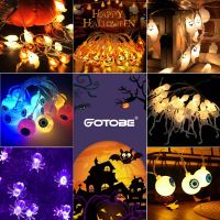 LED Halloween Lamp Pumpkin Skeletons Ghost Eyeball Spider Light String Festival Bar Home Party Decor Lights Halloween Ornament