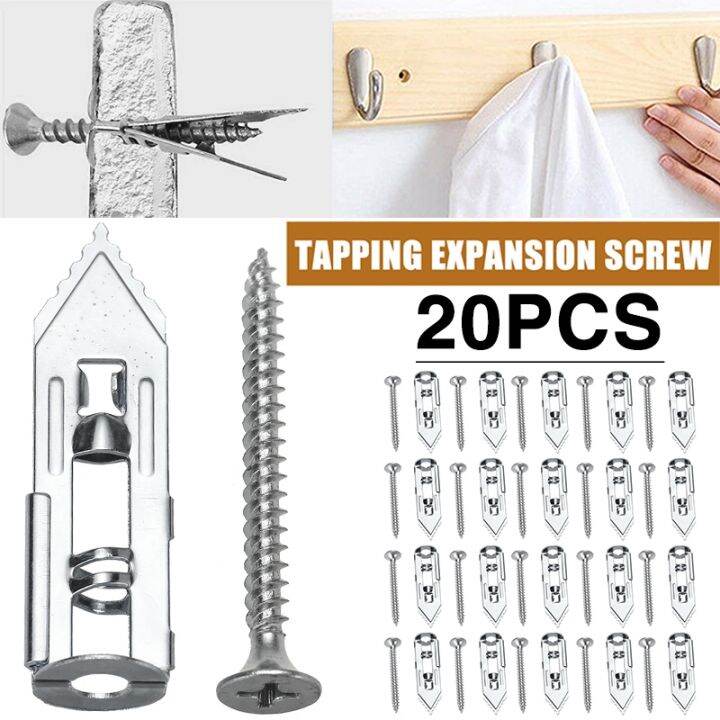 10/20PCS Self Drilling Anchors Plasterboard Anchors Screws Drywall Self