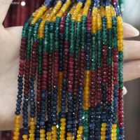 ♞ Faceted Flat Beads Natural Stone Gem Beads Small Section Loose Beads For Jewelry Making Bracelet DIY Necklace Accessories