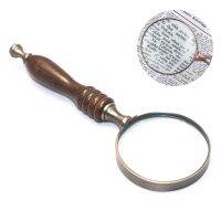 【Free-delivery】 yiyin2068 70mm 10X Antique Handcraft Wood Handle Books Elder Magnifier Magnifying Glass Handheld Hobby For Reading Portable Inspection