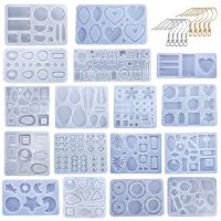 【YF】 Brinco pingente de silicone molde resina epóxi jóias fazendo moldes coração folhas lua diy encantos criativo artesanato