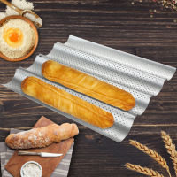 Non‑Stick Multi‑Grooves Waves French Bread Pan Baguette เบเกอรี่ถาดทำอาหารแม่พิมพ์ครัว Tool