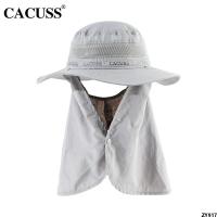 Cacuss ชายหัวใหญ่สีดำ H022 หมวกกันแดดกว้าง H40 ชายคา