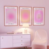 Nordic Retro Wall Art ภาพวาดผ้าใบ Gradient Aura Energy Spiritual พิมพ์สำหรับตกแต่งห้องนั่งเล่น Trendy Hue Perfect สำหรับตกแต่งบ้าน