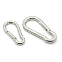 1 ชิ้นตะขอและห่วงสปริง Carabiner Keyfob G Clamp M4 M5 M6 M7 M8 M9 M10 304 สแตนเลส