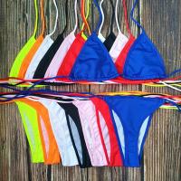 Sexy Bikini Set Swimsuit Women 2023 Tie Swimwear Beachwear Bathing Suit Female Beach Holiday Black White Pink Red Blue Yellow