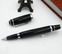 【☸2023 New☸】 gong25258181584814 ปากกาโรลเลอร์บอลสีดำทำจากโลหะหมุนเงินคลาสสิกสำหรับสำนักงาน