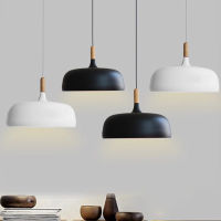 Nordic Modern Ceiling Wood Aluminum E27 Pendant Lights kitchen dining table dining pool table decorative lighting