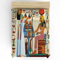 Ancient Egyptian Papyrus Custom Bedding Fitted Sheet Couple Mattress Cover With Elastic Home Double Bed Sheet(no pillowcases)