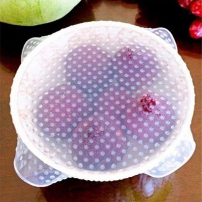 Silicone Food Wrap Clear Reusable Seal Cover Fresh Keeping Film Food Preservative Film Fruit Bowls Cups Caps Storage Saran Wrap