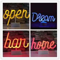 ▧☞✿ LED Bar Lights Neon Christmas Decor Table Lamp Words for Store Bar Open Advertising Sign Neon Wedding Love Home Decoration