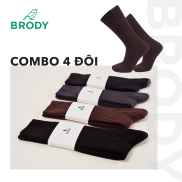 Tất nam cổ cao BRODY combo 4 đôi cotton combed dệt kim Thời trang nam Công